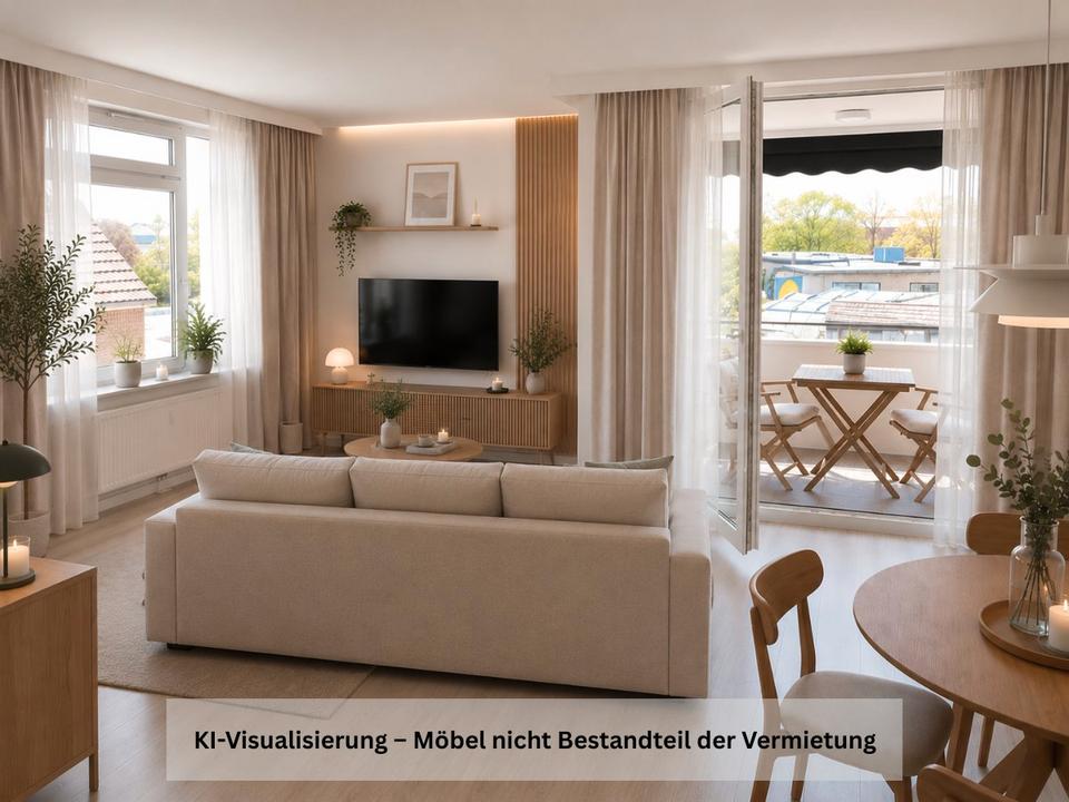 Thumbnail-Moderne 2-Zimmer-Wohnung mit Balkon und Einbauküche im 2. OG