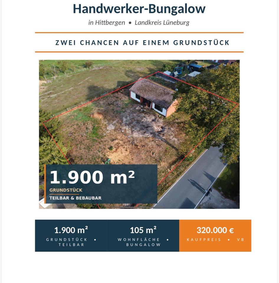Thumbnail-Haus Handwerker-Bungalow in Hittbergen- 105qm + 1.900qm PRIVAT‼️