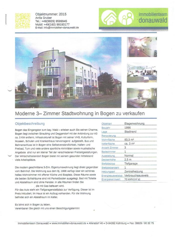 Thumbnail-Moderne 3-Zimmer Eigentumswohnung in Bogen von Privat
