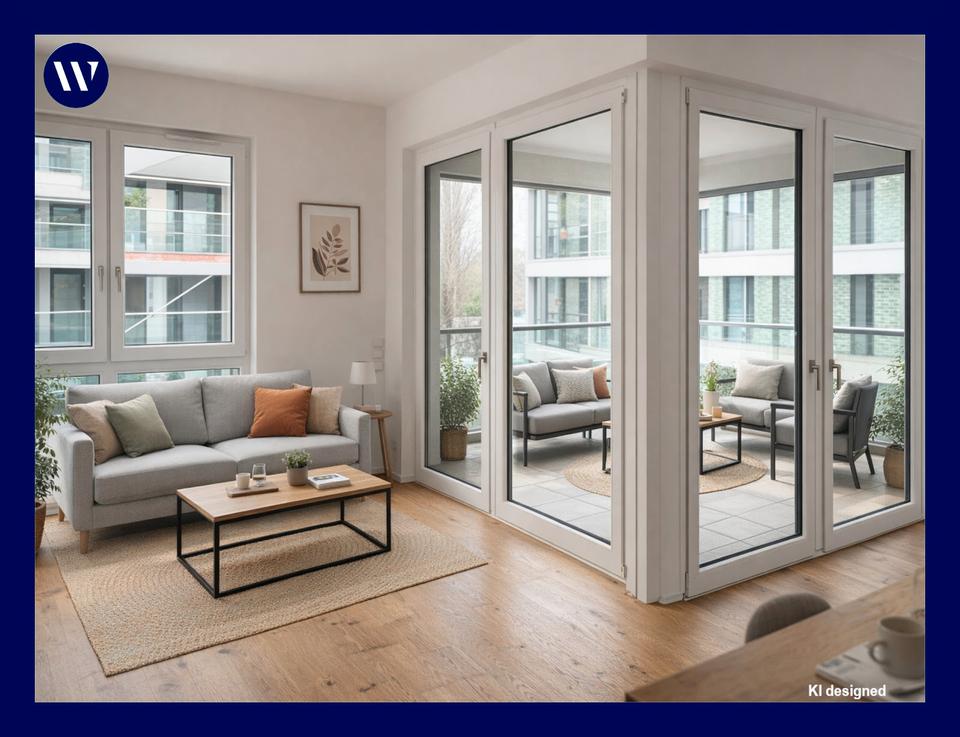 Thumbnail-Neubaukomfort: 2 Zimmer mit Glaswand-Loggia, kompakter Schnitt, Einbauküche, Walk-In-Dusche, Aufzug