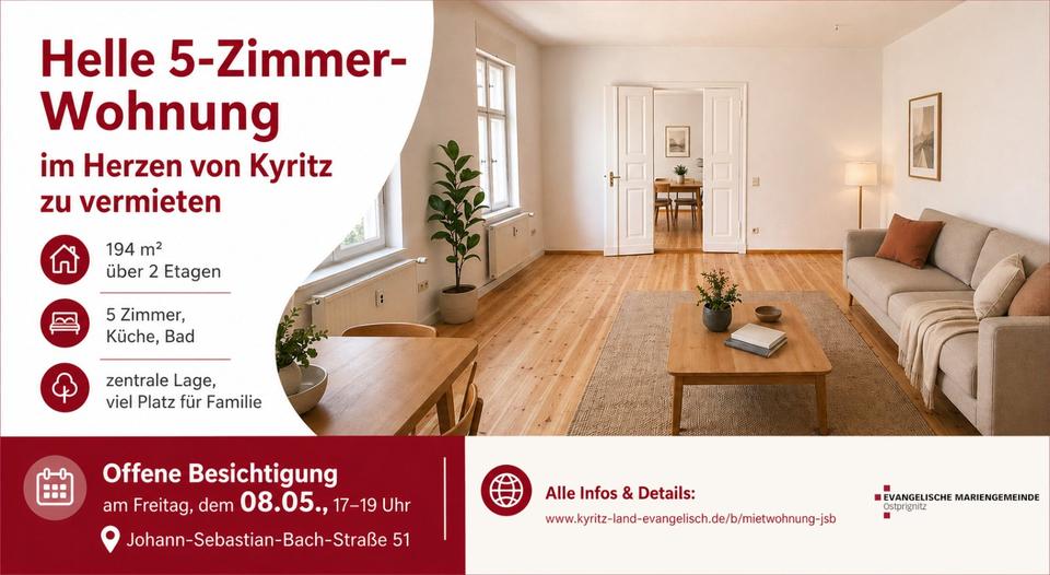 Thumbnail-5-Zimmer-Wohnung im Zentrum von Kyritz zu vermieten