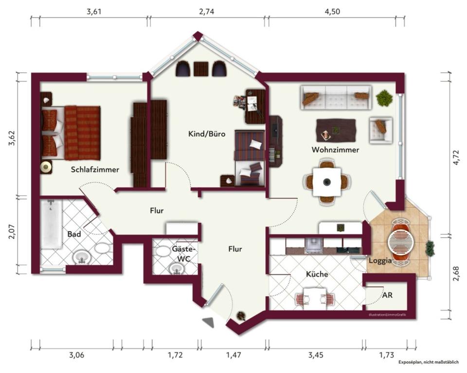 Thumbnail-3-Zimmer-Wohnung im EG mit Loggia in Gütersloh Friedrichsdorf