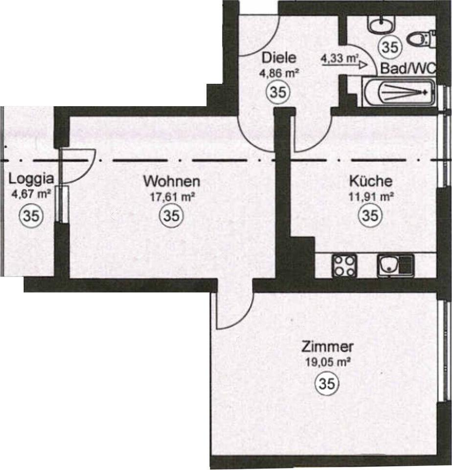 Thumbnail-Helle 2 Zi- Wohnung in Mainhausen-Zellhausen