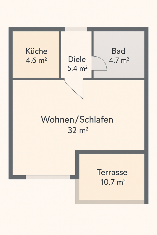Thumbnail-Citynahes Einzimmerapartment mit Terrasse und Garagenstellplatz