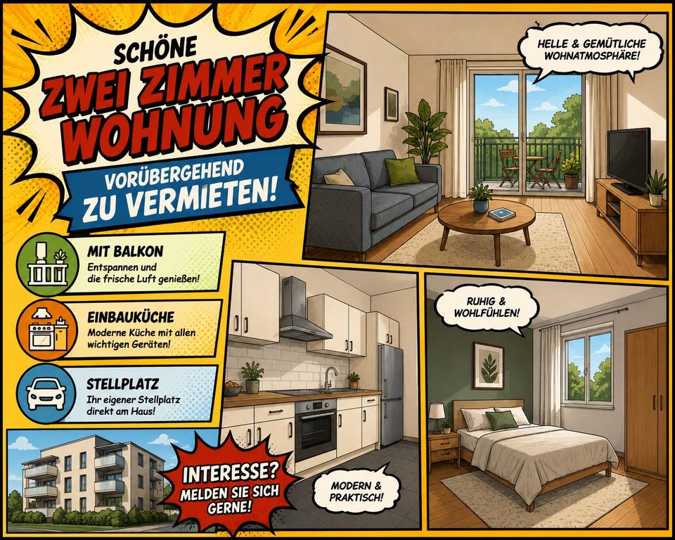 Thumbnail-2-Zimmer Wohnung für 4 Monate zu vermieten.