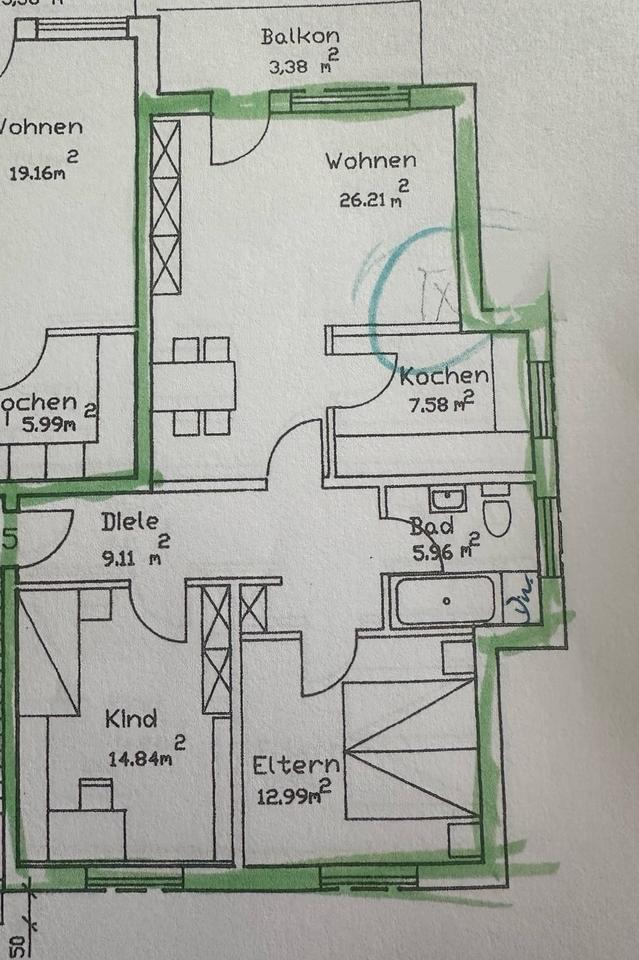 Thumbnail-Wohnung 77m2 in Unna Massen (sonnige Balkonausrichtung)