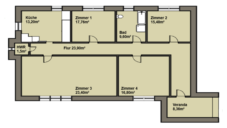 Thumbnail-4-Zimmerwohnung im Stadtteil Sachsenhausen kernsaniert