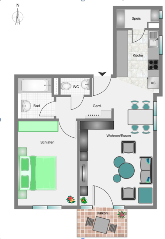 Thumbnail-Helle 2-Zimmerwohnung in Tübingen-Pfrondorf