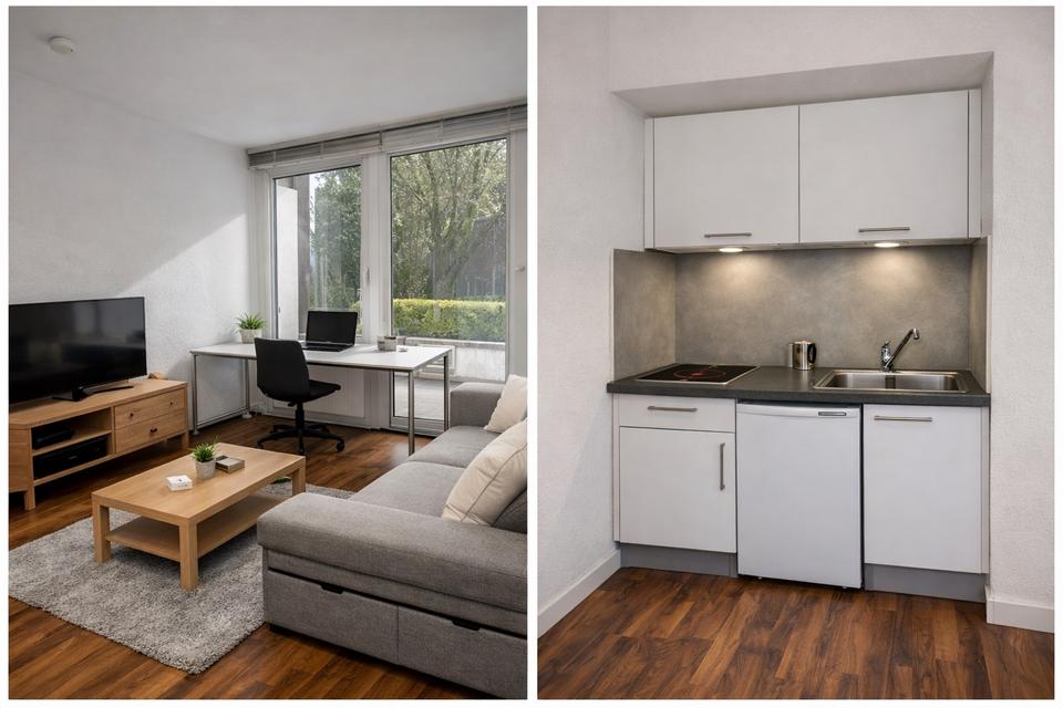 Thumbnail-Saniert - Möblierte 1‑Zimmer‑Wohnung – 25 m² – EG – Terrasse
