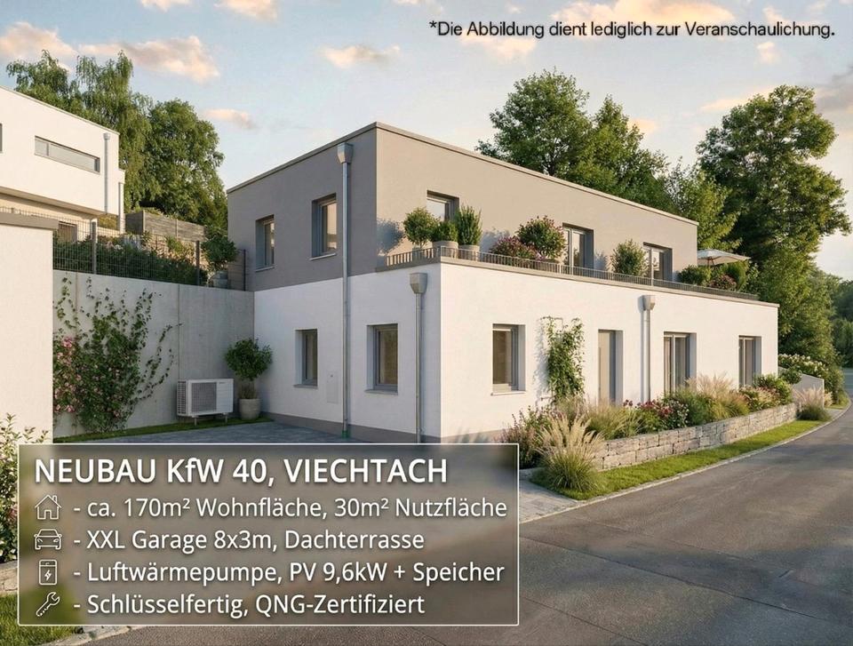 Thumbnail-Viechtach: KfW 40 Neubau – Dachterrasse, PV & XXL-Garage