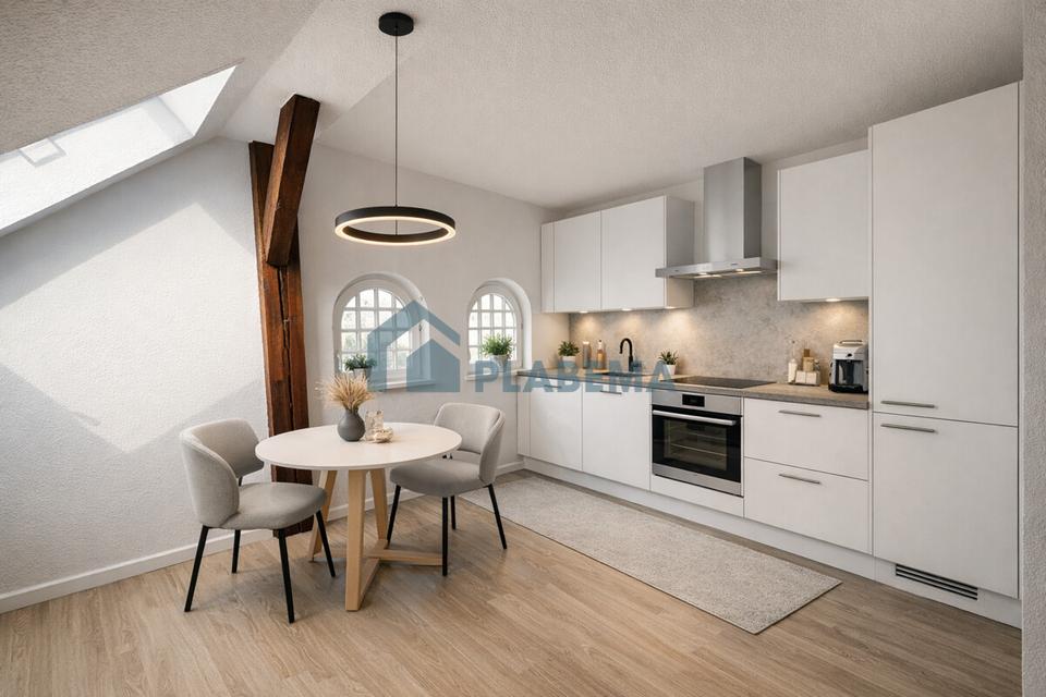 Thumbnail-1 Zimmer-Wohnung im Dachgeschoss mit neuer Einbauküche