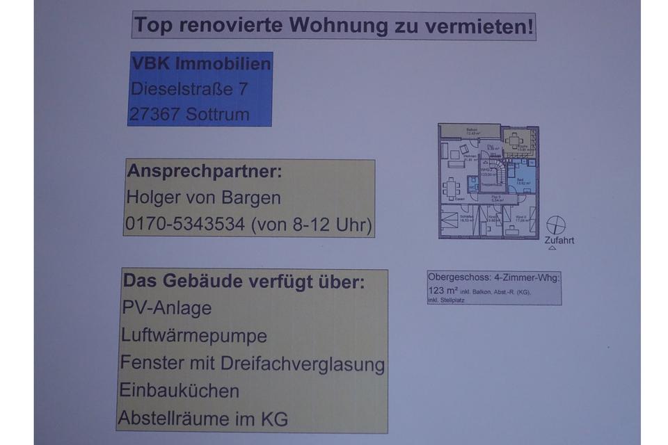 Thumbnail-Tolle OG-Etagenwohnung mit großzügigem Balkon, zentr. Lage in ROW