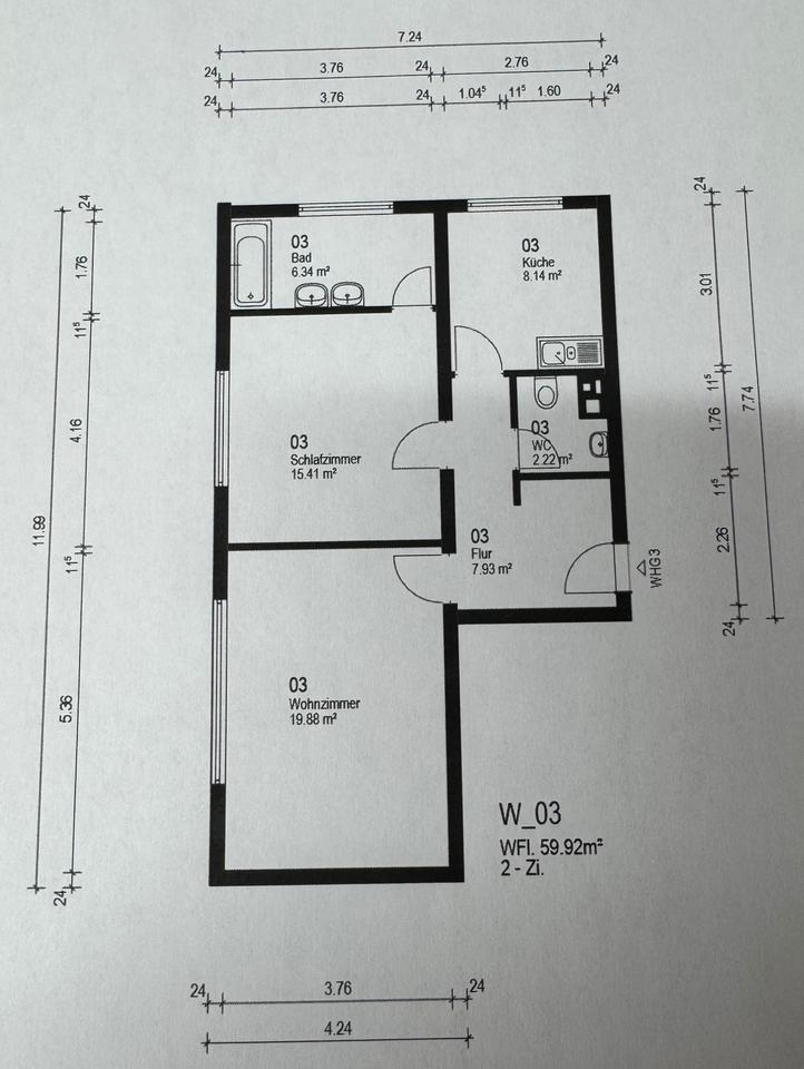 Thumbnail-Schorndorf 2-Zimmerwohnung, mit neuer Einbauhüche, 1.OG