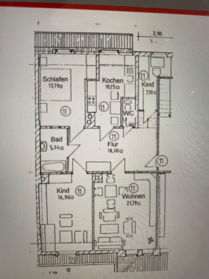 Thumbnail-renovierte zentr. 4-Raum-Wohnung mit Küchen Jobcenter möglich
