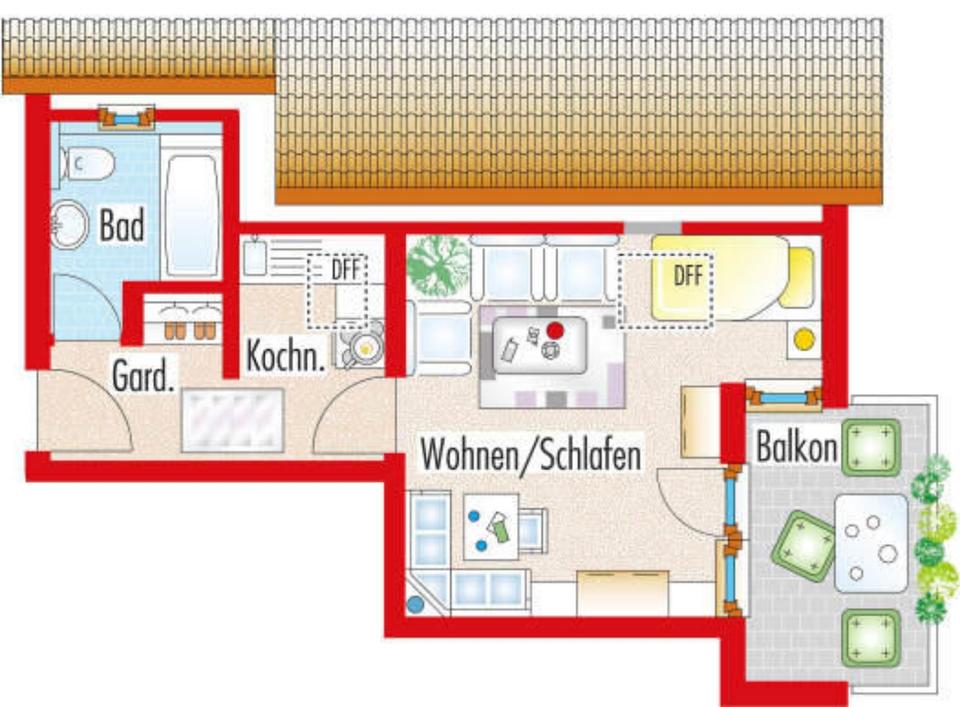 Thumbnail-Möblierte 1-Zimmer Dachgeschosswohnung in Weilheim Egelsberg
