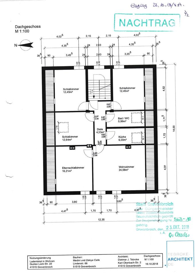 Thumbnail-912 € Kaltmiete - 5 Zimmerwohnung in Grevenbroich, Dachgeschoss