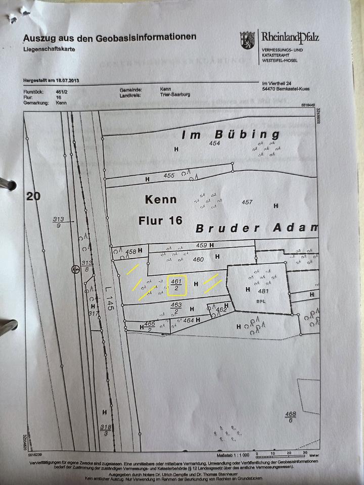 Thumbnail-1252m² Grundstück zwischen Kenn und Trier-Ruwer (54344)