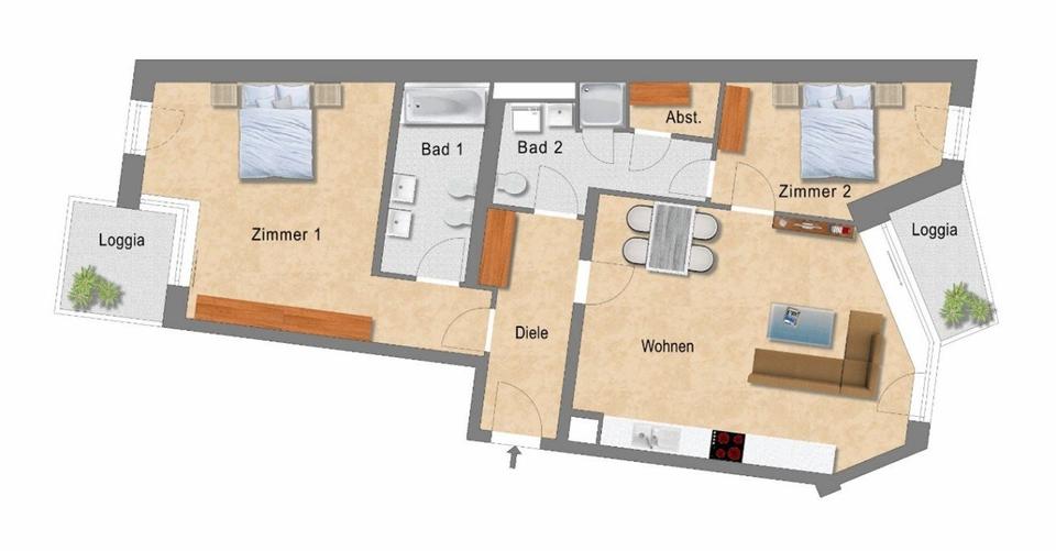 Thumbnail-92 qm am Zwinger gegen 2-3-Z-Wohnung Plauen o.ä. oder PRAG
