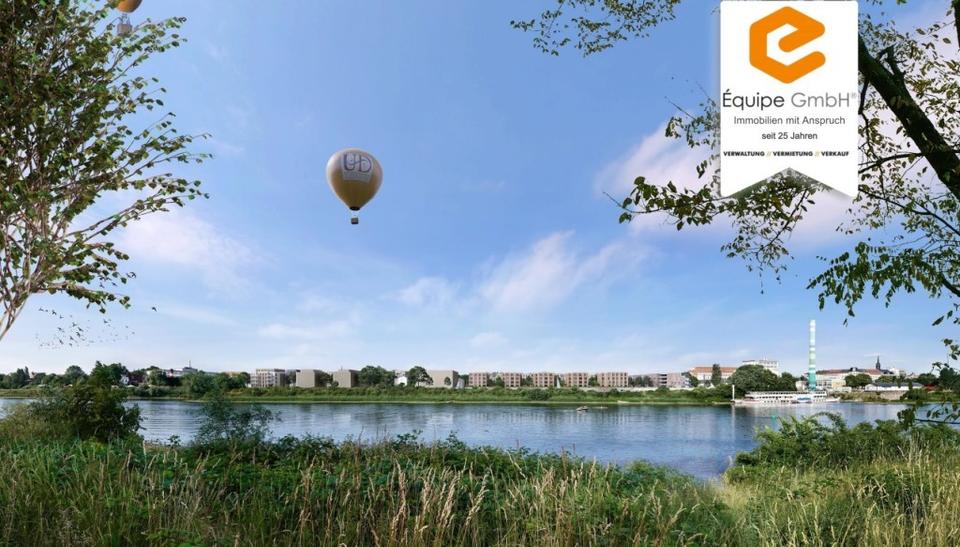 Thumbnail-Moderne 4-Raumwohnung mit EBK und eigenem Garten direkt an der Elbe!