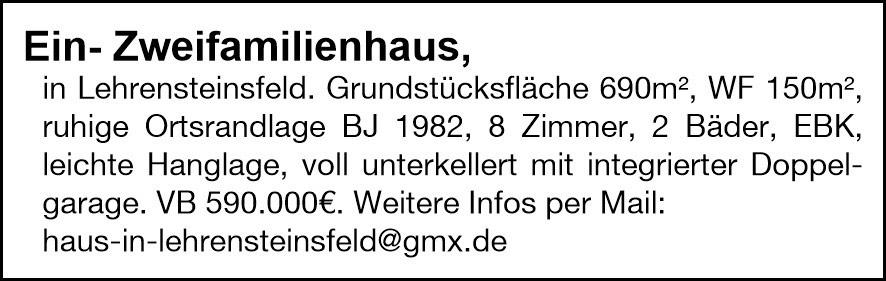 Thumbnail-Ein- Zweifamilienhaus in Lehrensteinsfeld