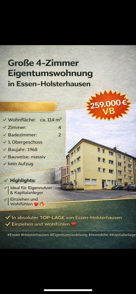 Thumbnail-Großzügige 4-Zimmer Wohnung in Essen-Holsterhausen – Top Lage!