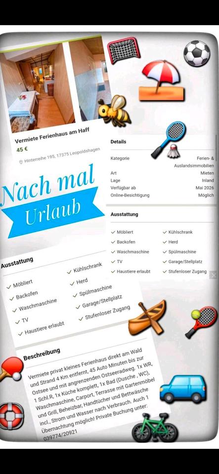 Thumbnail-Kleines Ferienhaus am Haff