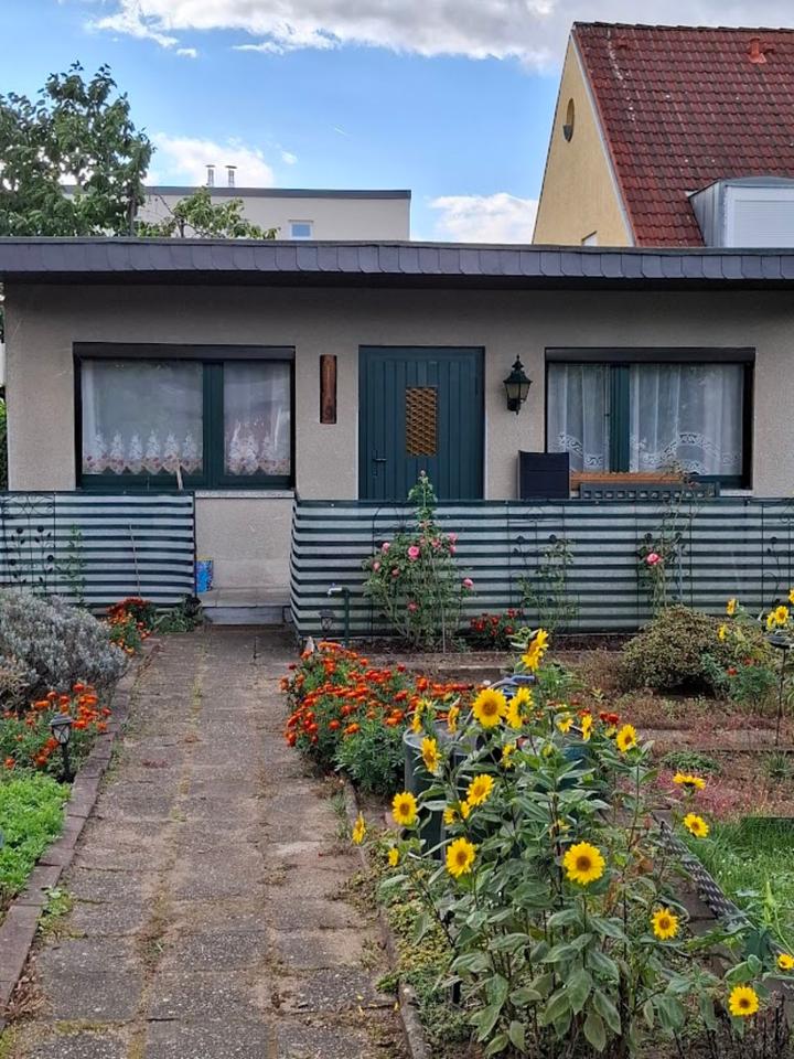 Thumbnail-Kleingarten in Radebeul, nahe Dresden, mit massiver Steinlaube