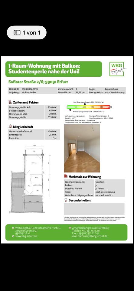 Thumbnail-1-Raum Wohnung mit Balkon