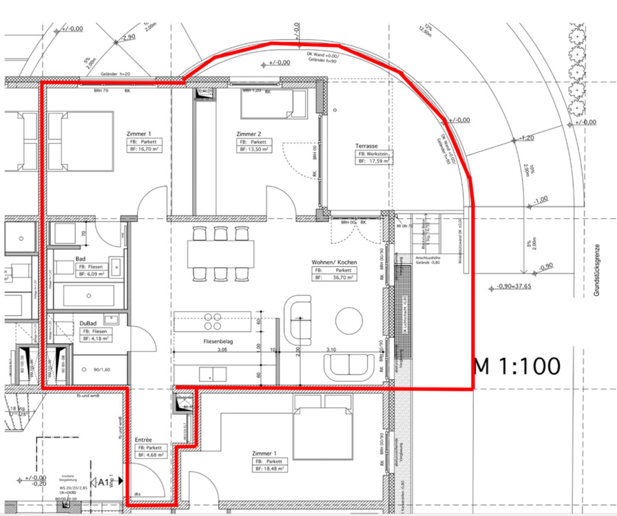 Thumbnail-Ruhige 3-Zimmer-Wohnung (89 m²) im Neubau 2016 | Terrasse, Garten