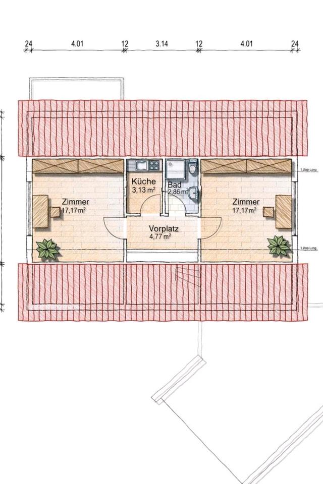 Thumbnail-Gemütliche 2-Zimmer-Wohnung im Dachgeschoss – 35 m² in Wüstenrot