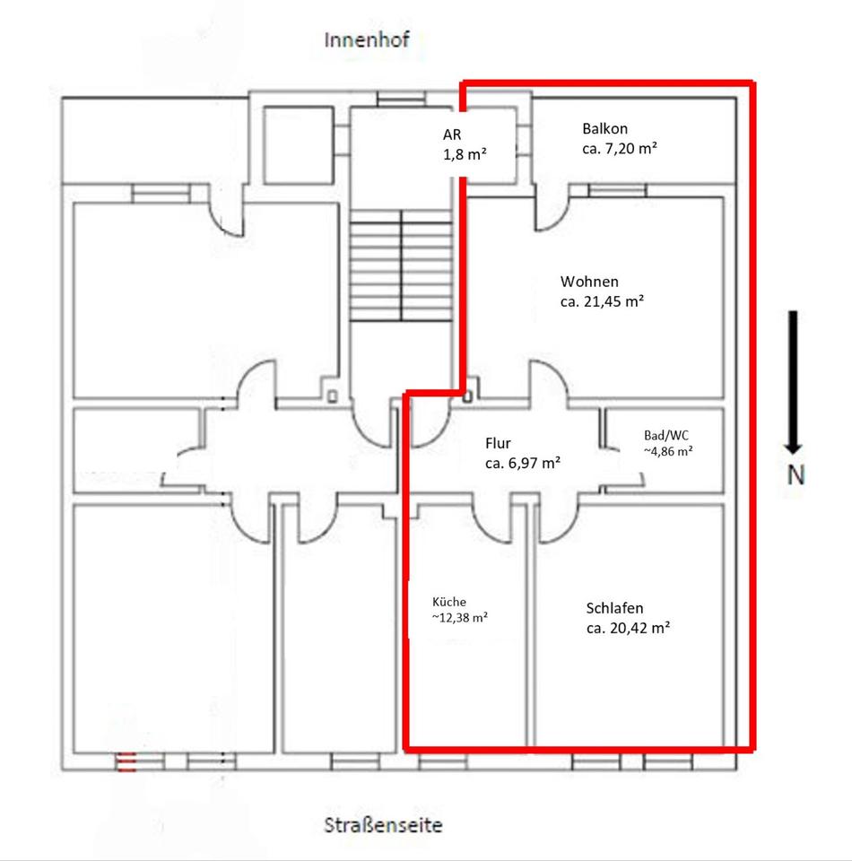Thumbnail-Sonnige 2-Raumwohnung mit Balkon
