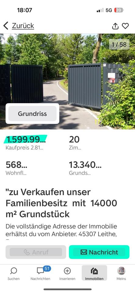 Thumbnail-Platz genug mit 13500 m2 und 7500.-€ Mieteinnahmen
