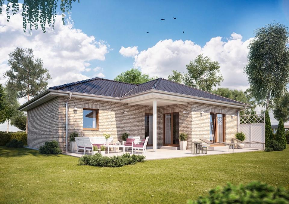 Thumbnail-Winkelbungalow CU540 massiv schlüsselfertig Festpreisgarantie PV opt.