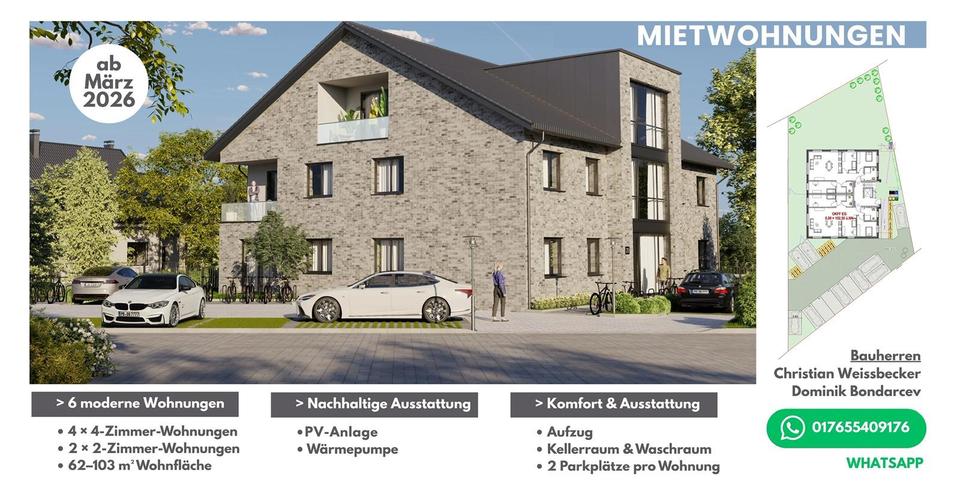 Thumbnail-Moderne 2-Zimmer Wohnung in Delbrück Erstbezug zu vermieten