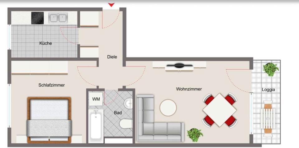 Thumbnail-Erstbezug nach Renovierung: Helle 2-Zimmer-Wohnung mit Loggia