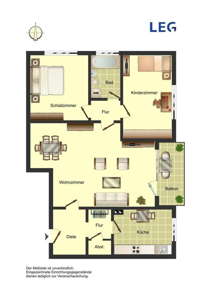 Thumbnail-Demnächst zu besichtigen!! Bezugsfertige 3-Zimmer-Wohnung in der City im Angebot