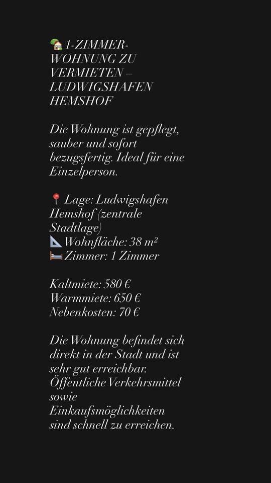Thumbnail-Einzimmerwohnung ab sofort zur Miete verfügbar