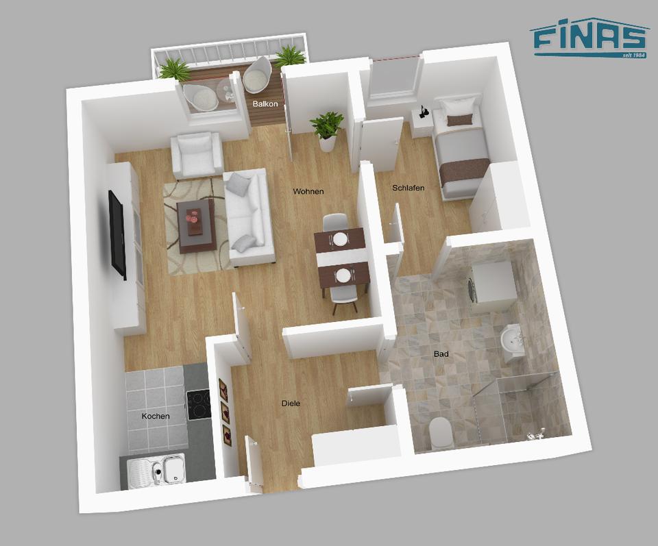 Thumbnail-Senioren- und behindertengerechte 2 Zimmer-Wohnung mit Terrasse, Keller und Aufzug im Objekt (2027-5001-1)