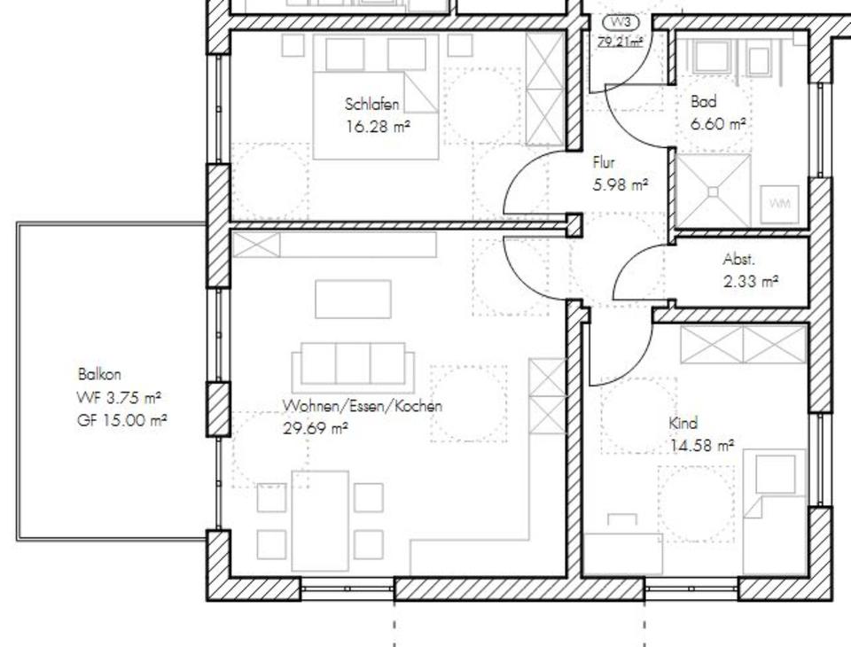 Thumbnail-Erstbezug - 3 Zimmer Wohnung im OG