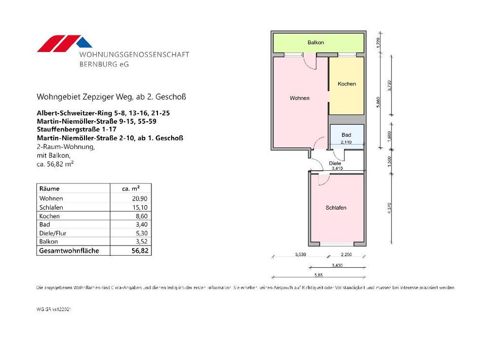Thumbnail-Sonnige 2-Raum-Wohnung im 3. Geschoss zu vermieten