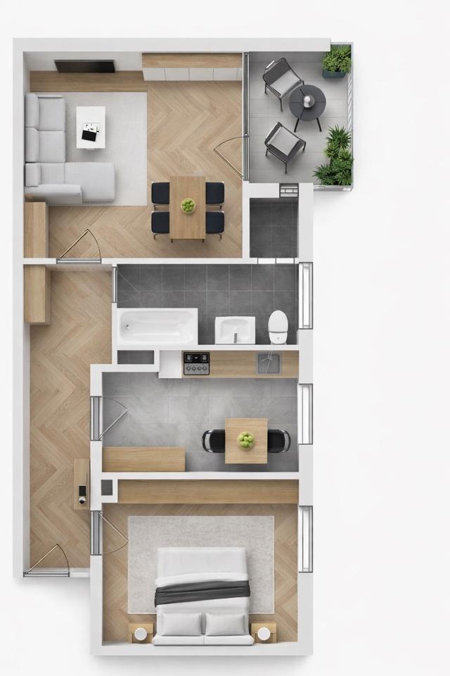 Thumbnail-Moderne 2-Zimmer-Wohnung | Erstbezug nach Sanierung | Balkon