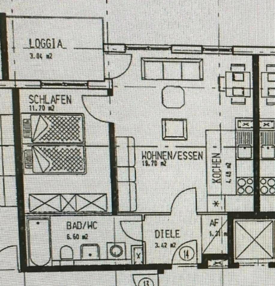 Thumbnail-2 Zimmer Wohnung + Stellplatz in Frankfurt Niederrad zu vermieten