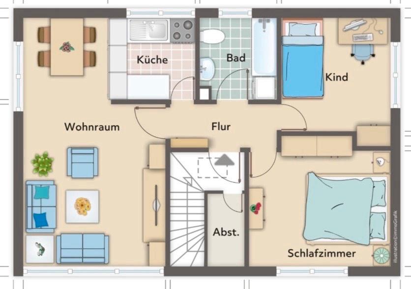 Thumbnail-Helle 3-Zimmer-Wohnung mit Terrasse,Garten&Garage in Bümmerstede