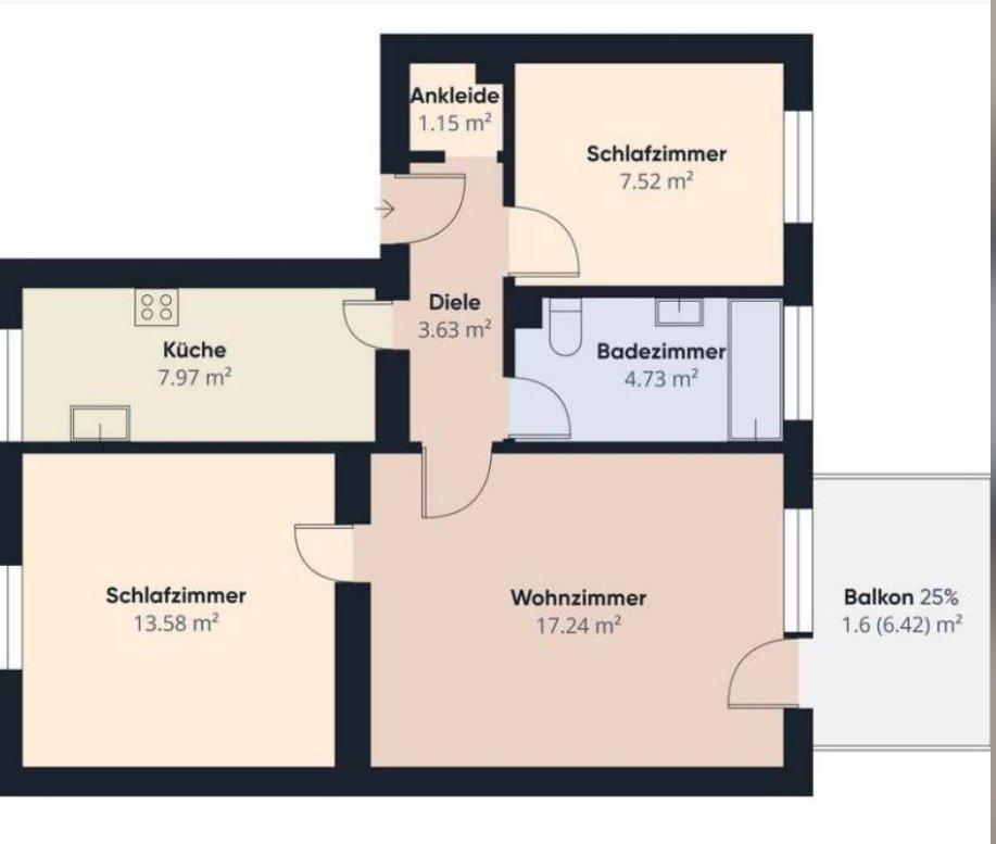 Thumbnail-Hochzoll Augsburg 3,5 Zimmer 1400€ Warm mit Küche