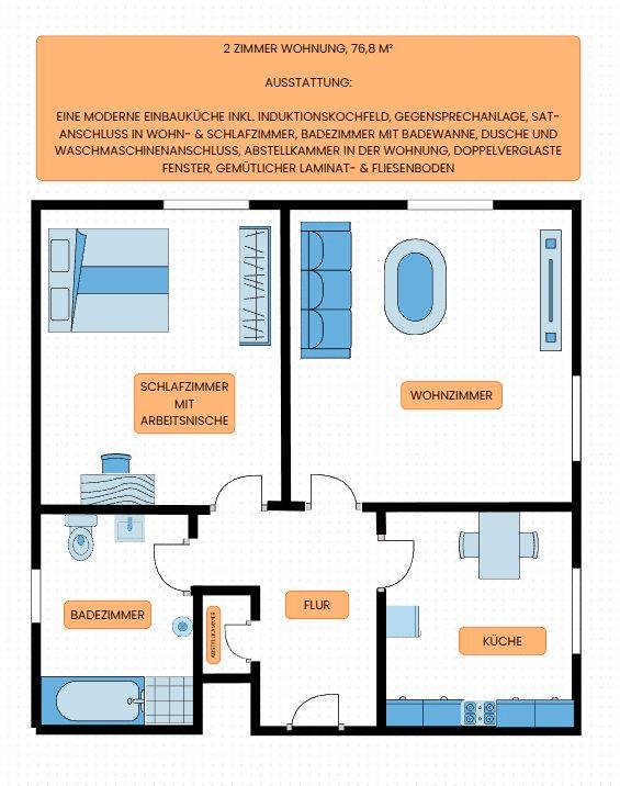 Thumbnail-Gepflegtes Wohnen im 1. OG (76,8 m²) – Reichshof-Hahn