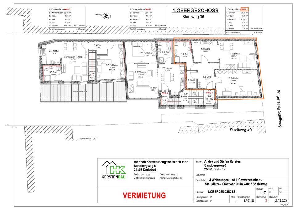 Thumbnail-Helle 2-Zimmer Wohnung mit Stellplatz in Schleswig ( Erstbezug )