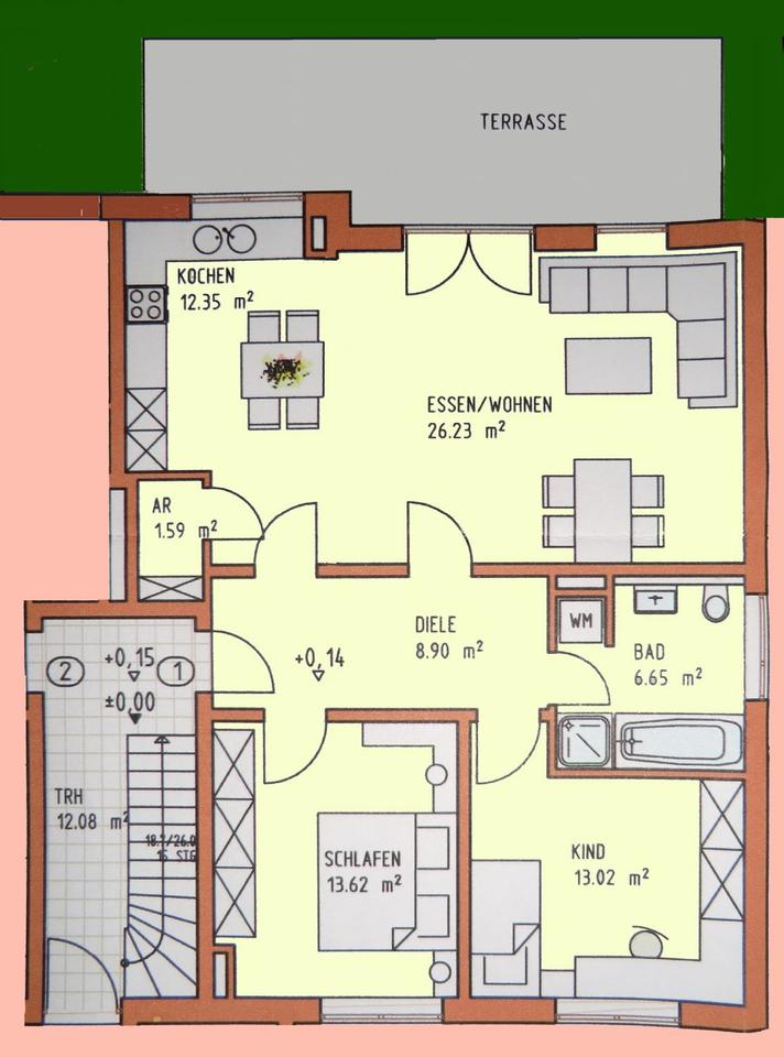 Thumbnail-Moderne Erdgeschoss Wohnung mit Terrasse