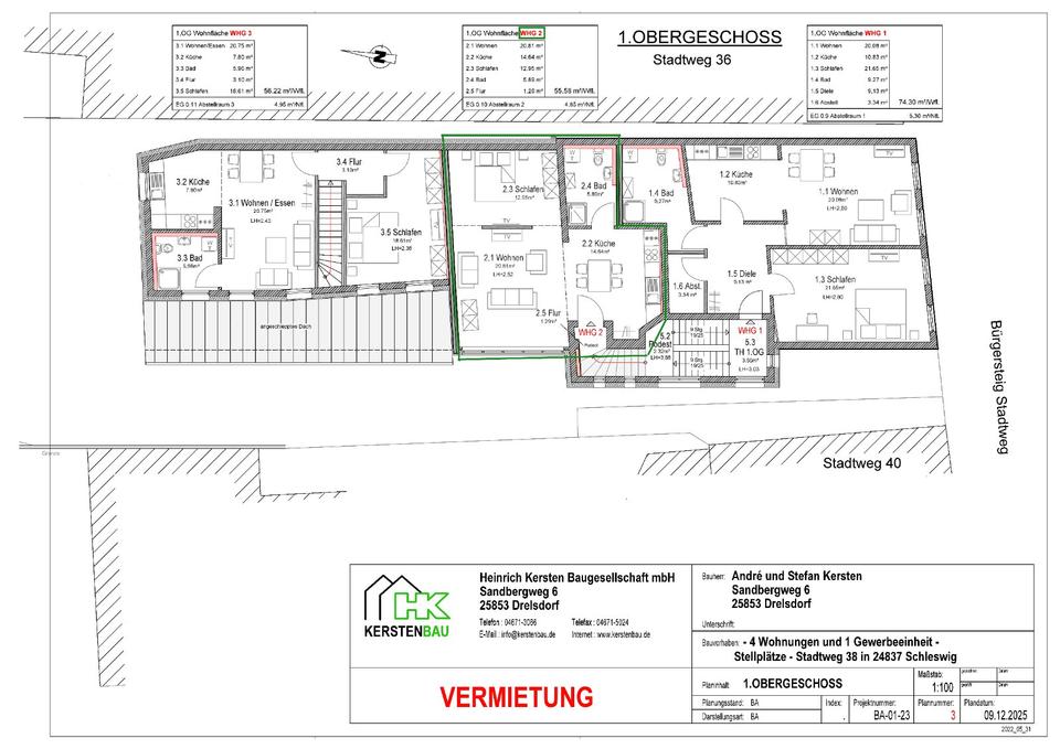 Thumbnail-Helle 1-Zimmer Wohnung mit Stellplatz in Schleswig ( Erstbezug )