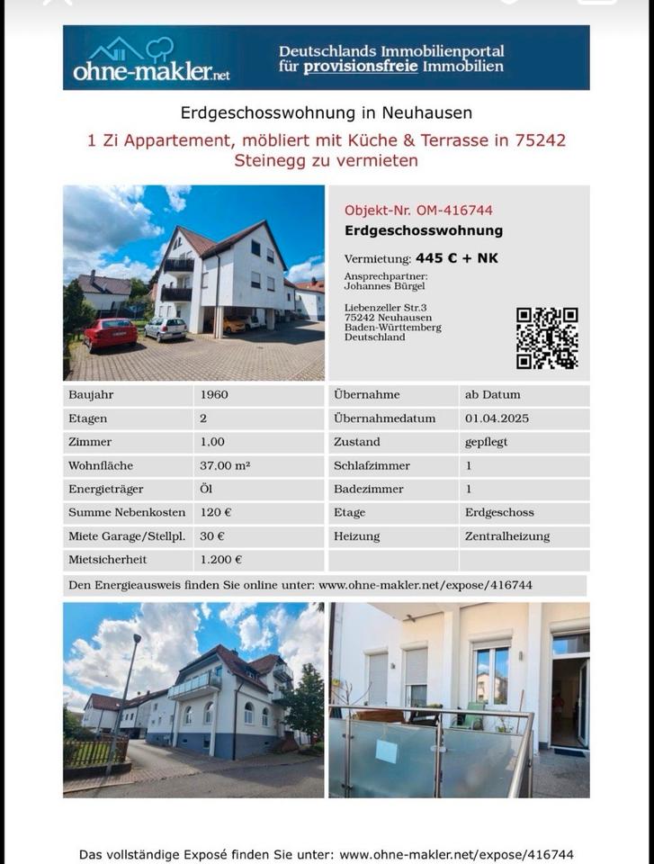 Thumbnail-1-Zimmer Wohnug in Neuhausen, Steinegg