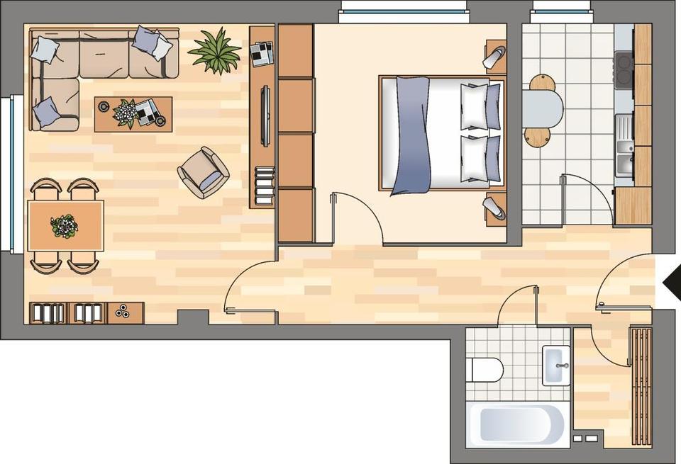 Thumbnail-Demnächst frei! 2-Zimmer-Wohnung in Flensburg Mürwik